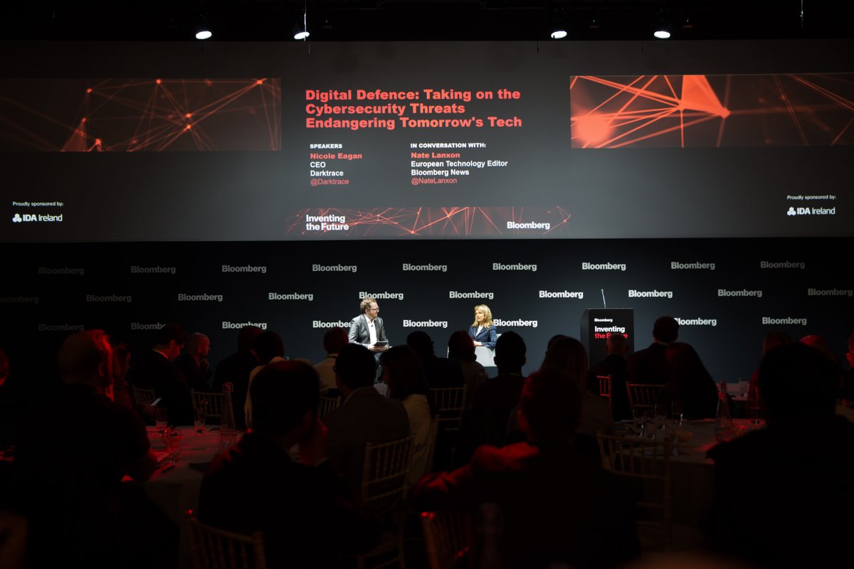 BloombergLive's tweet photo. 'Everything in this high-tech building is likely to be connected, any devices can be used to break into the system - we have to protect all the physical stuff too! alarm systems, LED lights...' CEO @Darktrace #Inventingthefuture
#themachinefightsback
#humansmakemistakes https://t.co/VzqBaRgqHq