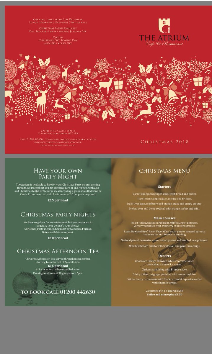 absolute_hog's tweet image. Christmas menu for @ClitheroeAtrium we are now taking bookings call 01200 442630.