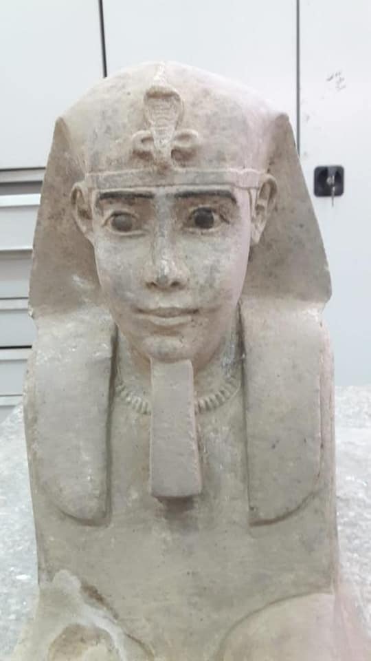 TourismandAntiq's tweet image. The Egyptian archaeological mission working on the project of reducing the groundwater level in Kom Ombo temple in Aswan uncovered a Sandstone statue of a Sphinx.
