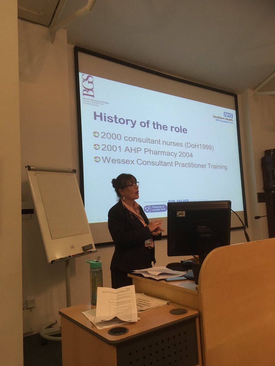 Esther Clift outlining the history of consultant practitioner roles #BGSwessex18