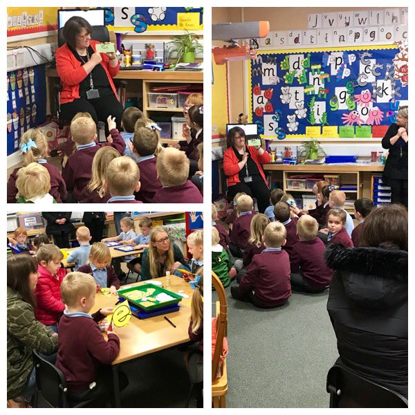 P1s ⁦<a href="/CorntonPrimary1/">Cornton Primary</a>⁩ showing families and friends how they learn #ReadWriteInc