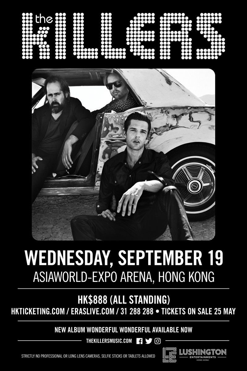 #GoShow 
American rock band, <a href="/thekillers/">The Killers</a> , have always been impressing the fellows with their amazing music, and it’s easy to pick one of a few The Killers song to get obsessed with. They are coming to AsiaWorld-Expo tomorrow night~ I bet #SomebodyToldMe is classic
