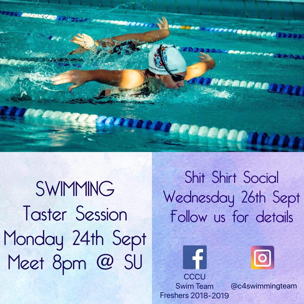 C4Swimming's tweet photo. Want to join CCCU Swim Team?  Here’s a few taster dates for the diary! https://t.co/MZqsJdKJHb