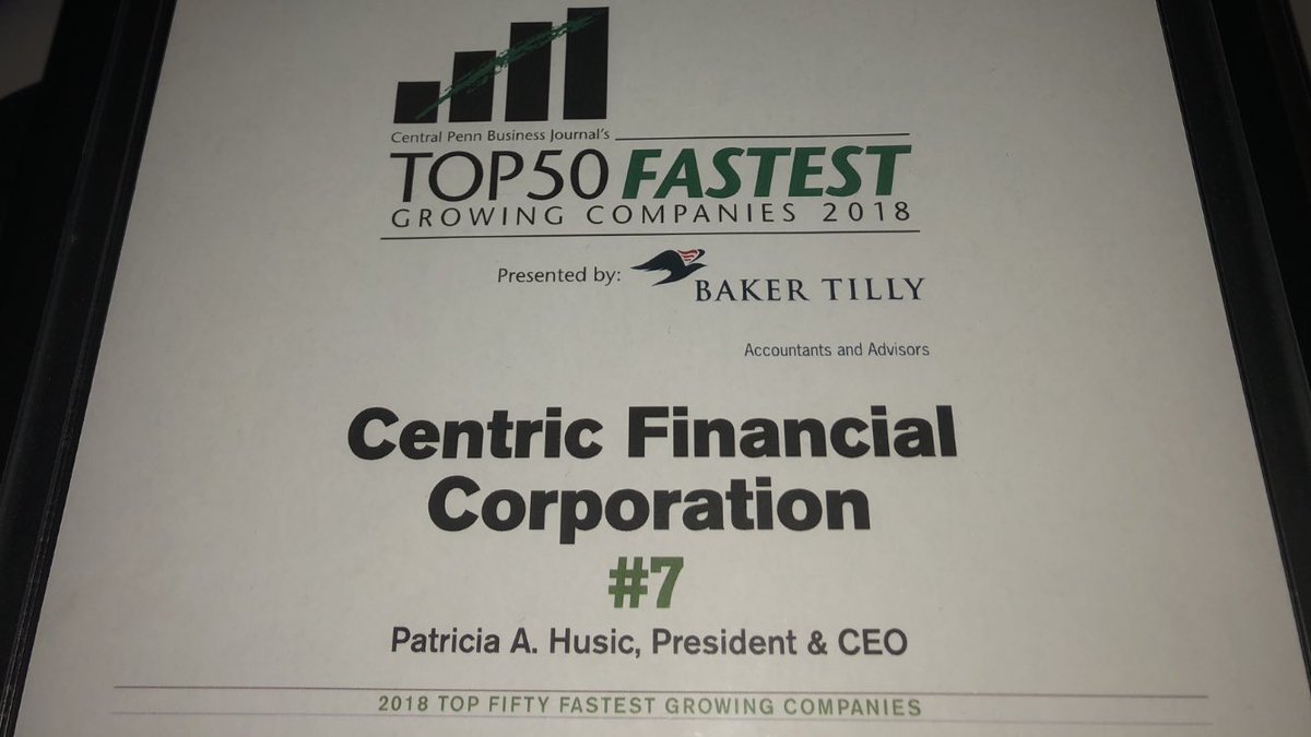 PattiHusicCEO's tweet photo. Lucky #7! What a way to begin a Monday @CPBJ #TopFiftyFastestGrowing Companies award event.
I am so proud of our Team @CentricBank ! Our people & our culture are the reason that we continue our growth trajectory as we deliver to our customers. #CentricBankWay #Teamwork https://t.co/tlMafC4Kgv