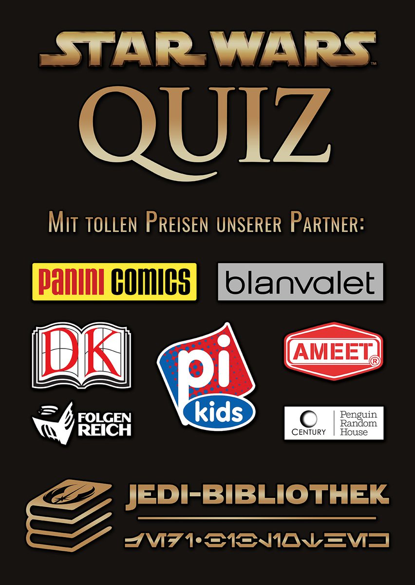JediBibliothek's tweet photo. Auf der #NorisForceCon haben wir ein Quiz am Start - gemeinsam mit der @jedipedia und tollen Sponsoren wie @PaniniVerlag, @BlanvaletVerlag, #DorlingKindersley, #PIKids, #Ameet, @folgenreich und @StarWarsBooksUK!
Los geht's am Freitag - Infos zur Con auf https://t.co/bC2FljmjFS. https://t.co/FaCiwlzM0I