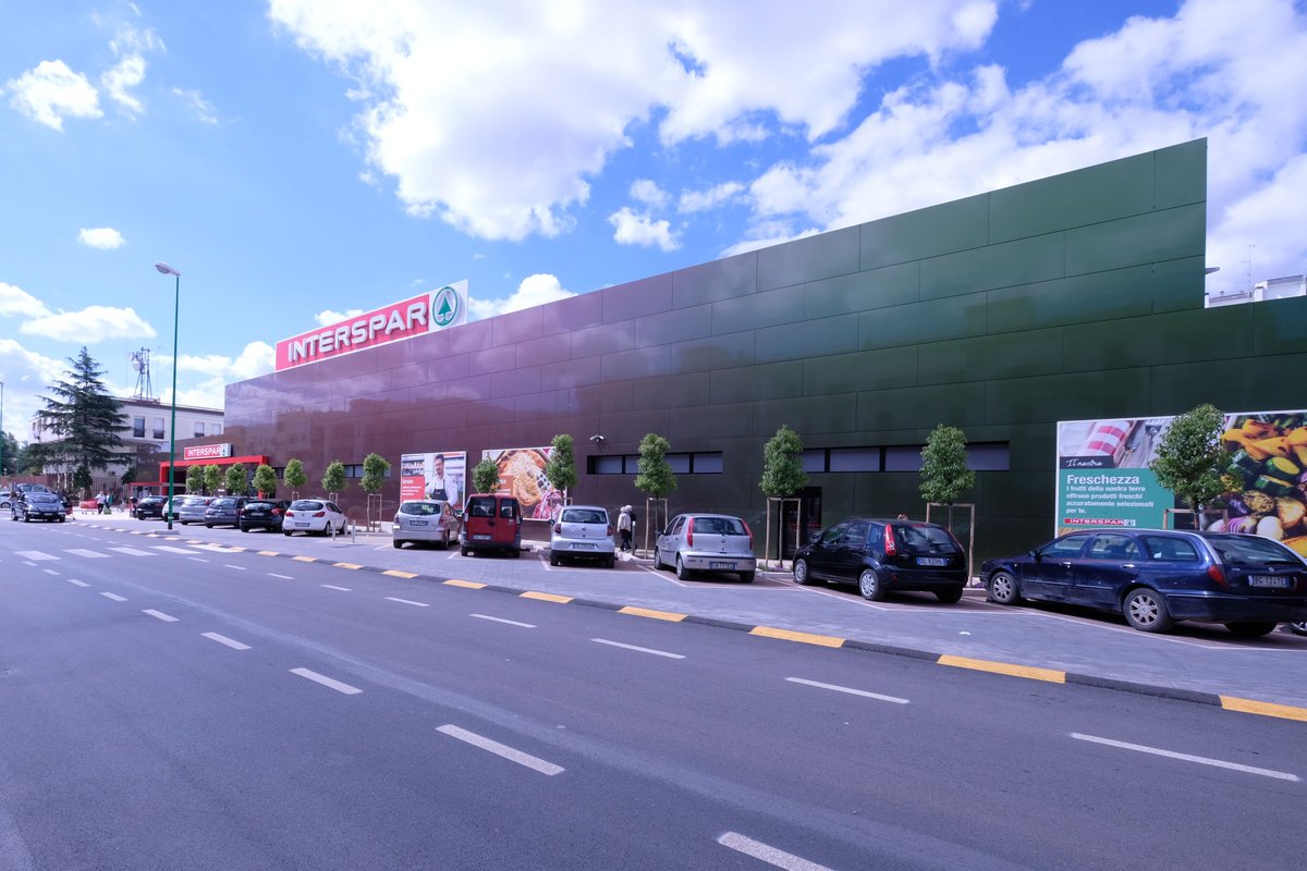 brace_studio's tweet photo. We're loving the iridescent quality of the cladding to our latest architectural project in Italy. Top marks to our very own architect Frederico on his design #SPAR #londonarchitects #cladding #retaildesign #architecture #Iridescent #Maiora #Terlizzi #Italy https://t.co/6vMMnGpE36