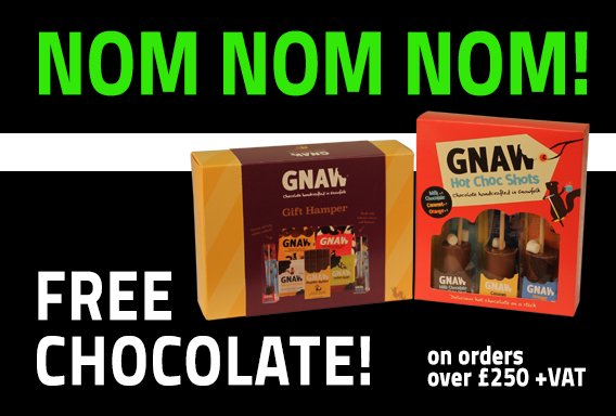 Still time to enjoy delicious #chocolate! FREE on all orders over £250+VAT!
Use code CHOC250, and as if by magic, <a href="/GnawChocolate/">GNAW Chocolate</a> will be delivered by your cheerful postie before you can say #nomnomnom.
bit.ly/free-gnaw-choc…
