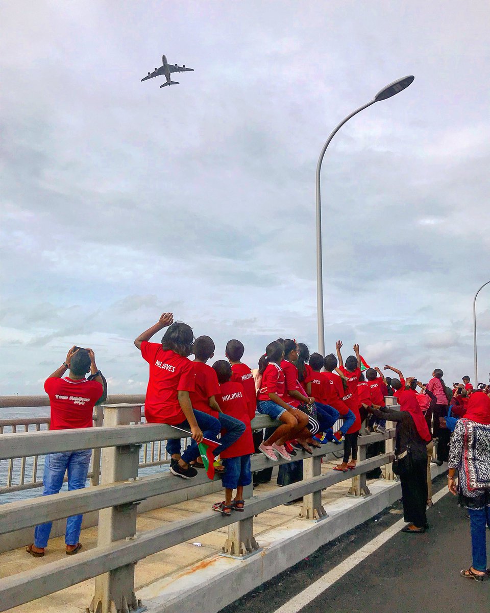 Ch13maldives's tweet photo. #13Live | #VIA
Finally it came Home.
#DhivehingeFakhuru
#VIA1stA380landing
#newcodeFrunway
#SaffSuzukiCup2018 https://t.co/sOkdBzw6KF