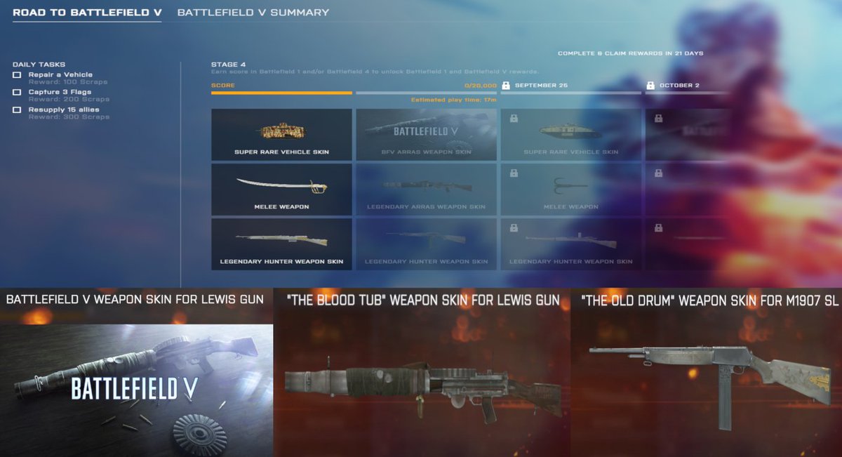 BF1 Road to BF5 Stage 5 Now Live, Here Are the Rewards List