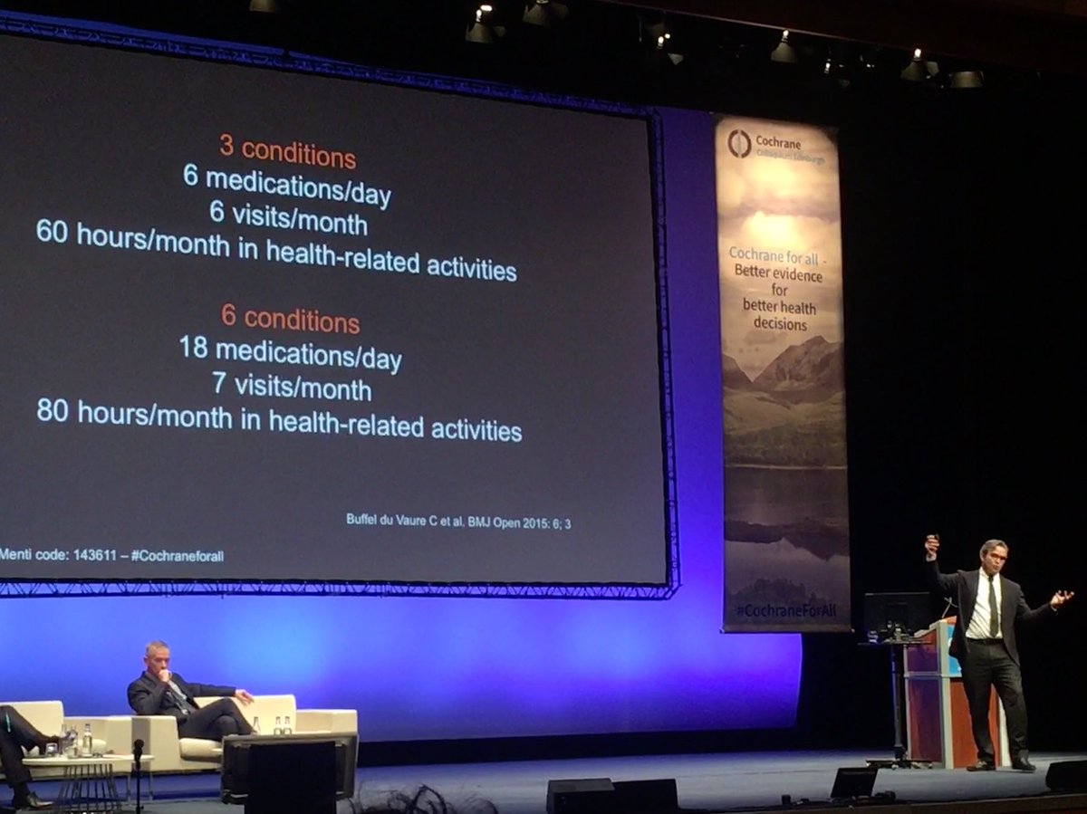 RhiannonKOwen's tweet photo. No caption needed. @vmontori on the burden of #Multimorbidity #CochaneForAll https://t.co/qCeCE09PwD