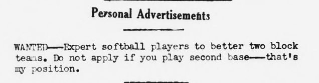 WisHistory's tweet image. Wanted in Greenbelt, MD: Teammates, not competition! (1940) #StateSwap #ChronAmParty #ChronAm bit.ly/2OxADnc @HistoricMDNews