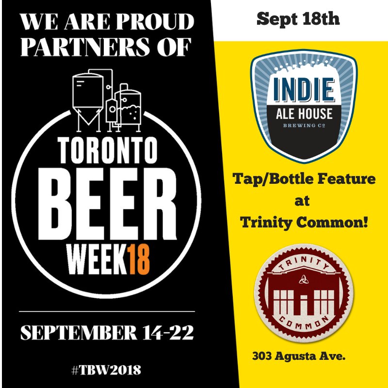 indiealehouse's tweet image. We are headed to Trinity Common tonight for a tap/bottle feature! 
#TBW2018