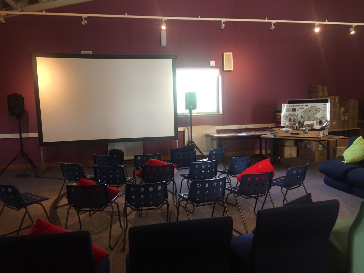 Tower_Blocks's tweet photo. Very excited to be setting up for our 'Changing Perspectives' Film event at Wester Hailes Library this evening! With @UrbanTwitcher and @WHALE_Arts https://t.co/9h6w1UA8nR