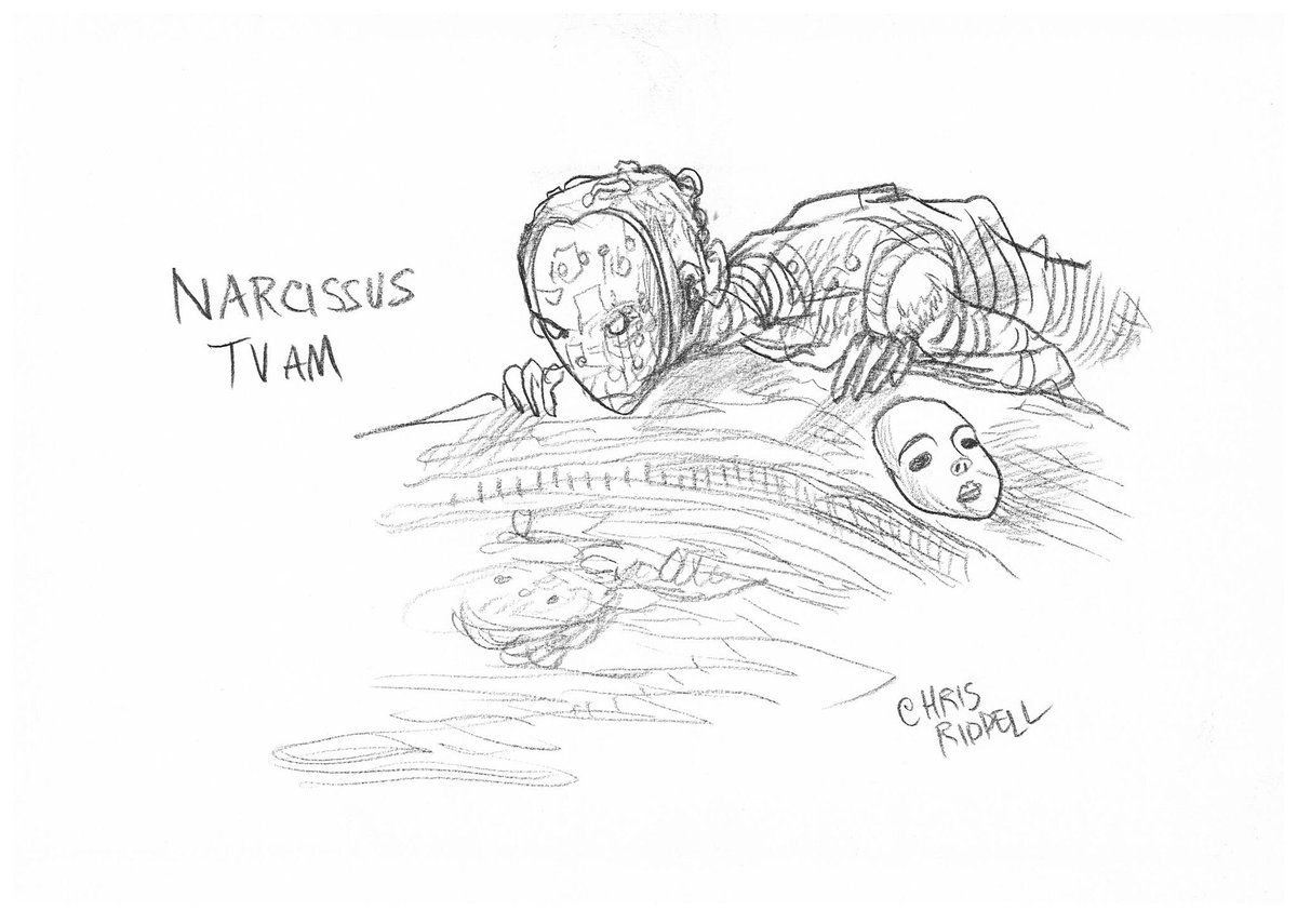 _tvam's tweet image. Big thanks to @laurenlaverne on @BBC6MorningShow for giving NARCISSUS its first play and to @chrisriddell50 for the amazing sketch! Listen again here bbc.co.uk/programmes/m00… 🌈💀📼