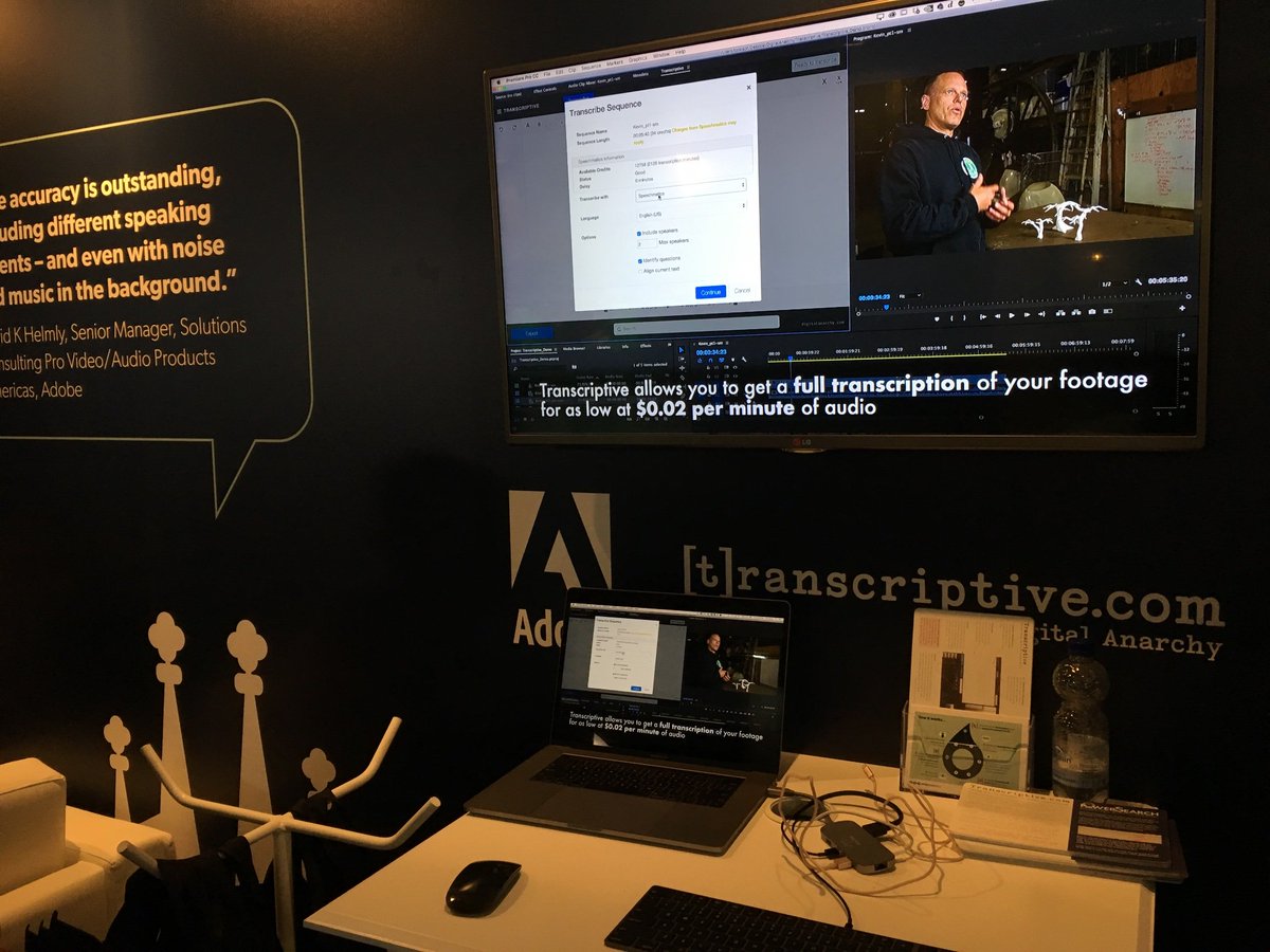 Digital_Anarchy's tweet image. It’s a wrap! Thanks to our partners, clients, media friends for spreading the word about the #TranscriptiveSuite at #IBC2018. Special thanks to @speechmatics for sharing their space with us! Big things coming up for @transcriptive soon. Please stay in touch! #DigitalAnarchy