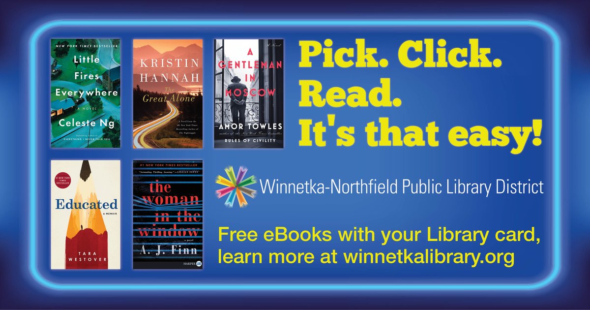 WinnLib's tweet image. Did you know that you can check out eBooks free with your Library Card? Pick. Click. Read. It really is that easy! Try it out at bit.ly/2PKLQRz

@WinnLib #WinnetkaLibrary