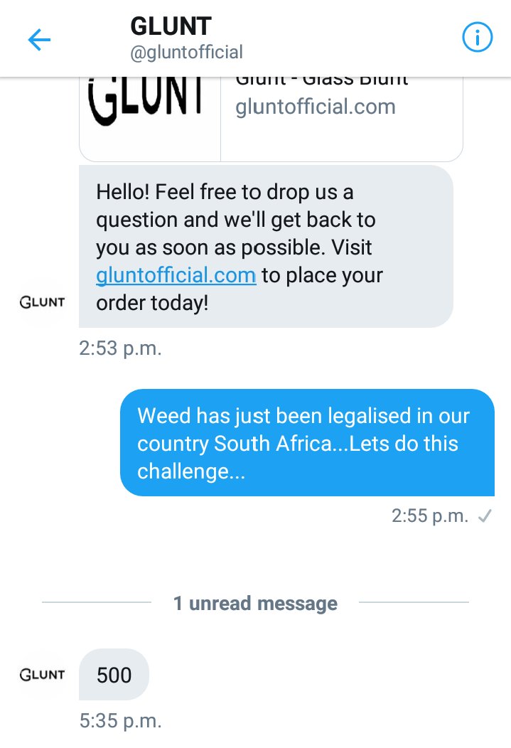 JesseFJacobs's tweet photo. I accepted the @gluntofficial Challenge I need 500 Retweets...Please retweet guys🍃
#Dagga https://t.co/jcnaeMBk01