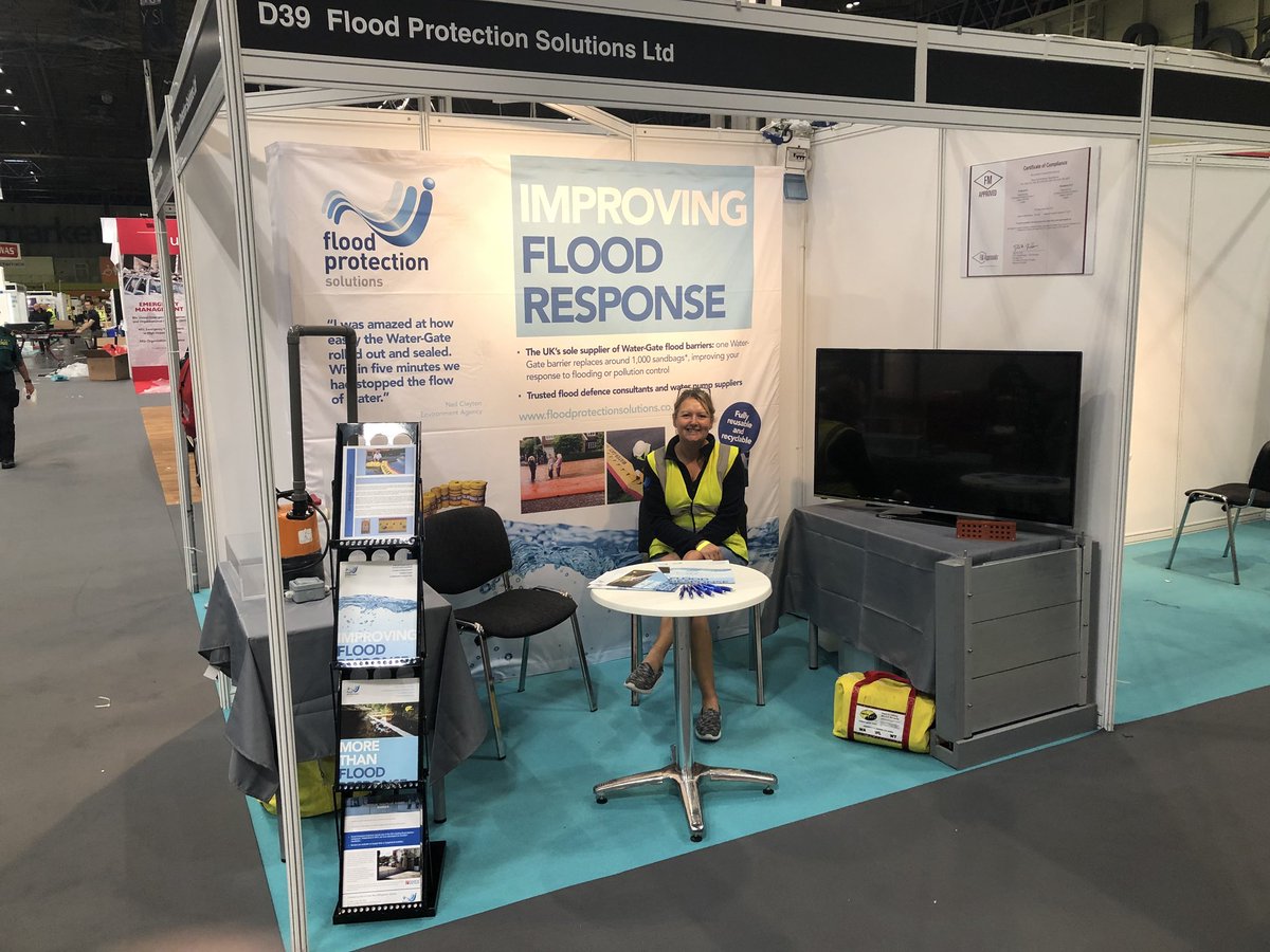 floodps's tweet photo. We’re all set up at the NEC for the @emergencyukshow tomorrow and Thursday #floodaware https://t.co/cIl1S2f0ja