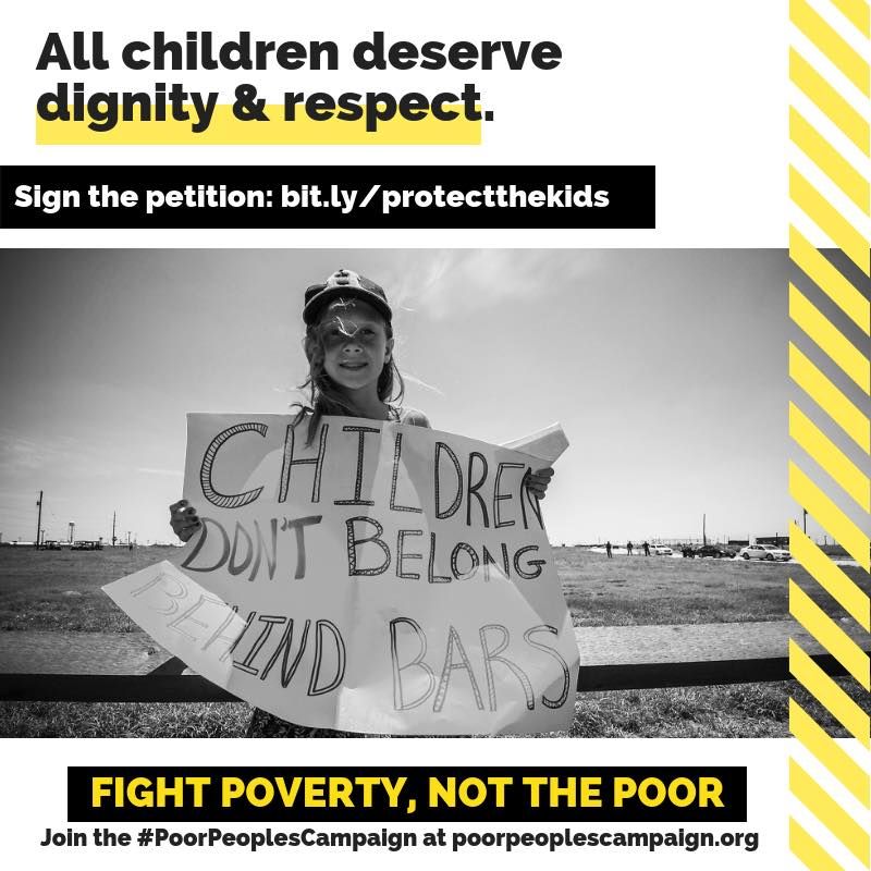 From the border to the dining room table, children are being harmed by policies that put them last, placing boulders in their path. The violence perpetrated against kids in these times is a moral emergency. #PoorPeoplesCampaign Sign on & spread the word: buff.ly/2x7CZTp