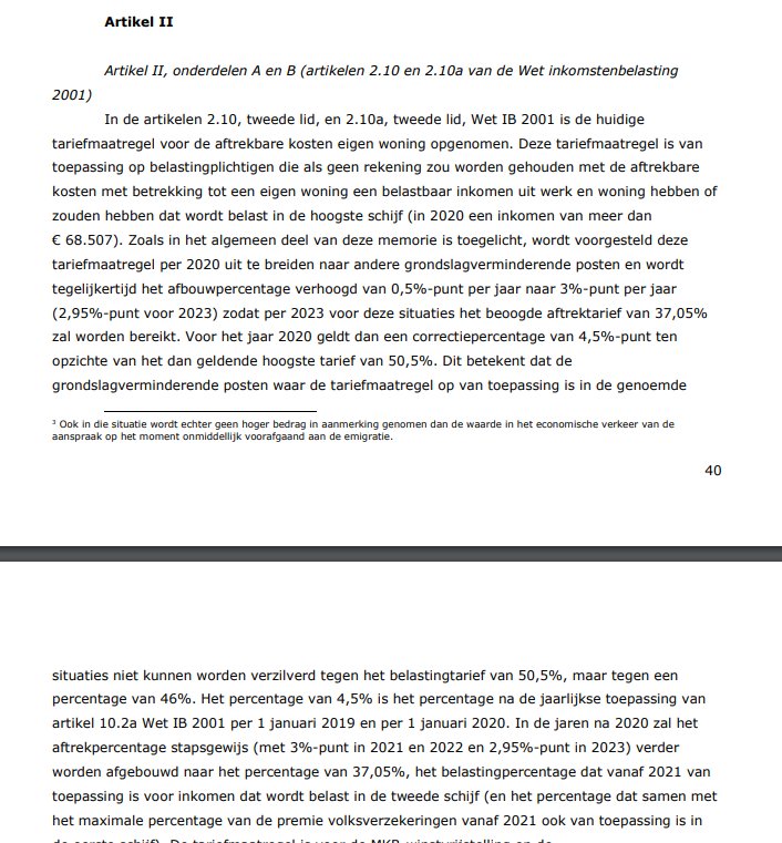 WOW, weggestopt in heel veel papier, maar het staat er echt, in 2023 is hypotheekrente slechts voor 37% aftrekbaar;