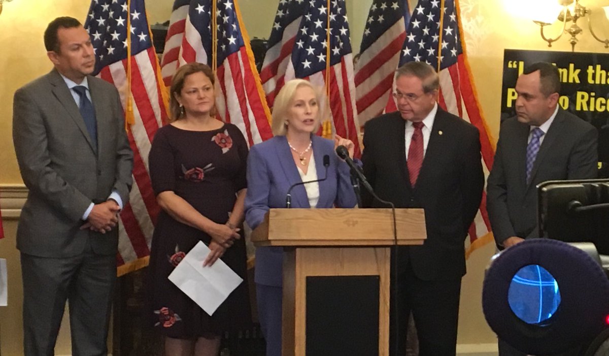 .<a href="/SenGillibrand/">Kirsten Gillibrand</a> joins <a href="/Pwr4PuertoRico/">Power4PuertoRico</a> advocates in renewing her call for a #MarshallPlan4PRUSVI #1YearAfterMaria #BoricuasRemember #power4puertorico #BoricuActívate