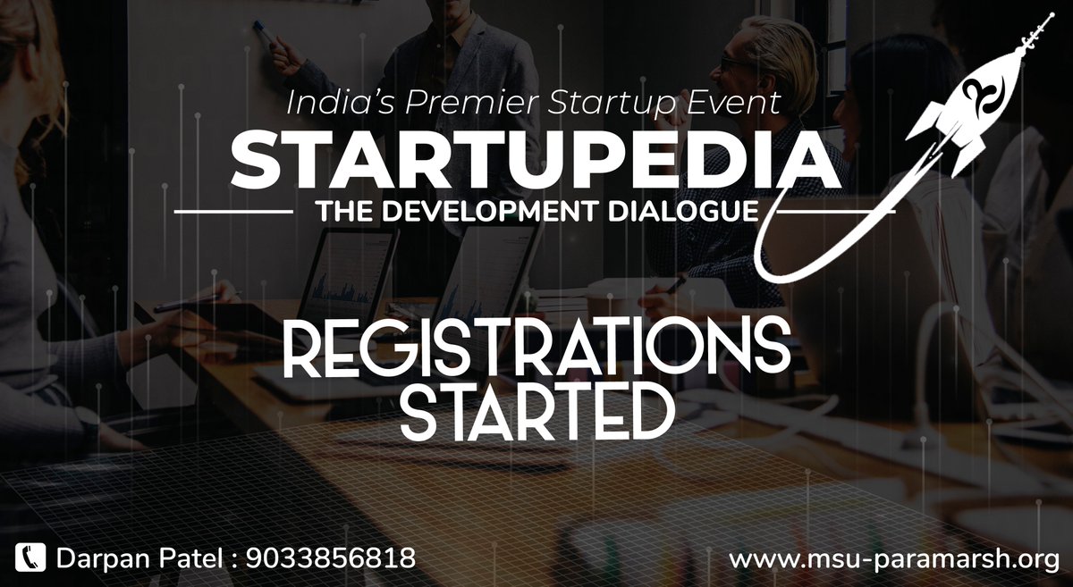 MSU_Paramarsh's tweet photo. #startupedia
#registrations_started
#ideasinfinite
#paramarsh2018 https://t.co/MIuUBXqSlh