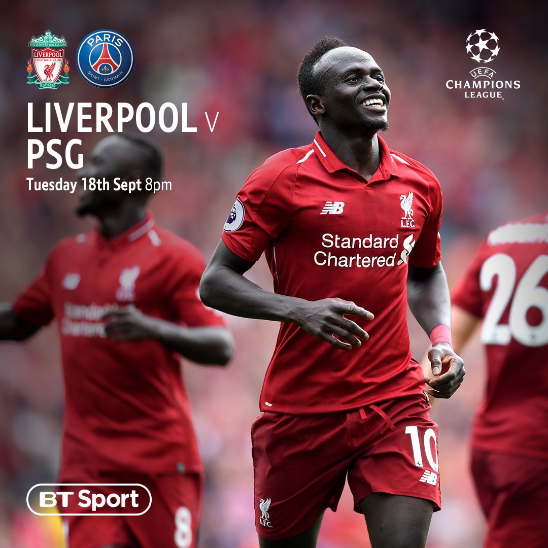 The Champions League is back! Join us tonight for Inter Milan v Spurs at 5:55pm followed by Liverpool v PSG at 8pm ⚽️