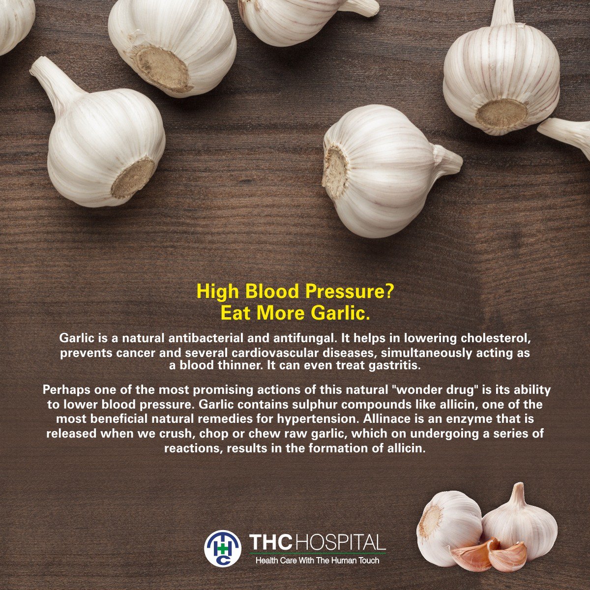 THCHospital's tweet photo. Follow @thchospital for more on #health and #wellbeing. Tag someone who’ll like this!
#THCcares 
https://t.co/sZ9yUNPQ6Q
 #thanehealthcare #HighBloodPressure #Eat #Garlic #natural #antibacterial #antifungal #cholesterol #cancer #cardiovasculardiseases #bloodthinner #gastritis https://t.co/0mhm4fNQ6H