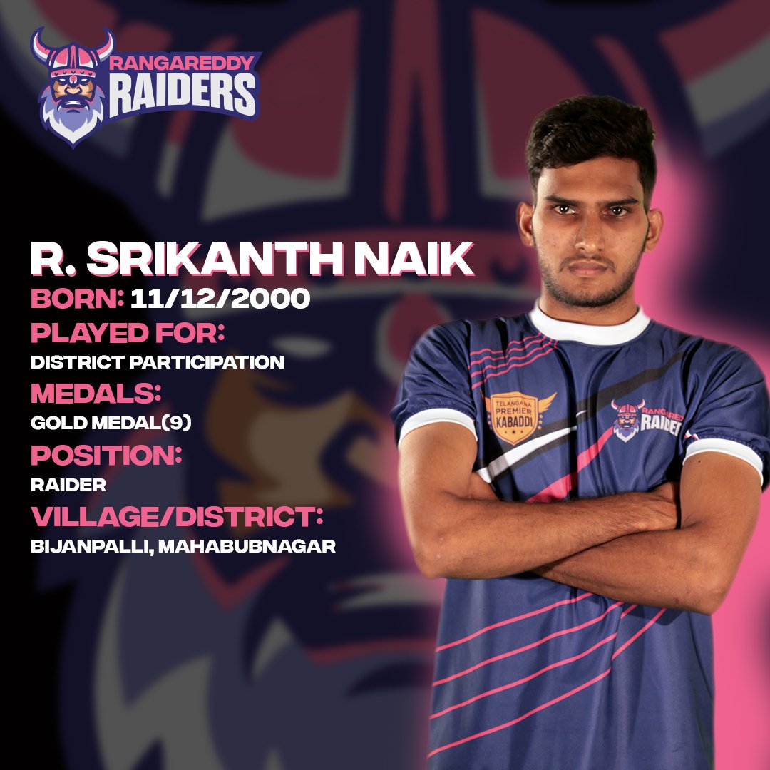 TPKRangareddy's tweet photo. KNOW YOUR RAIDER: Presenting Srikanth, our young raider who has won 9 golds medals enroute his way to Ranga Reddy Raiders. All the best for his bright future! @TPKabaddi #knowyourraider #aslikabaddi #youngturk https://t.co/HR0ONxDPSG