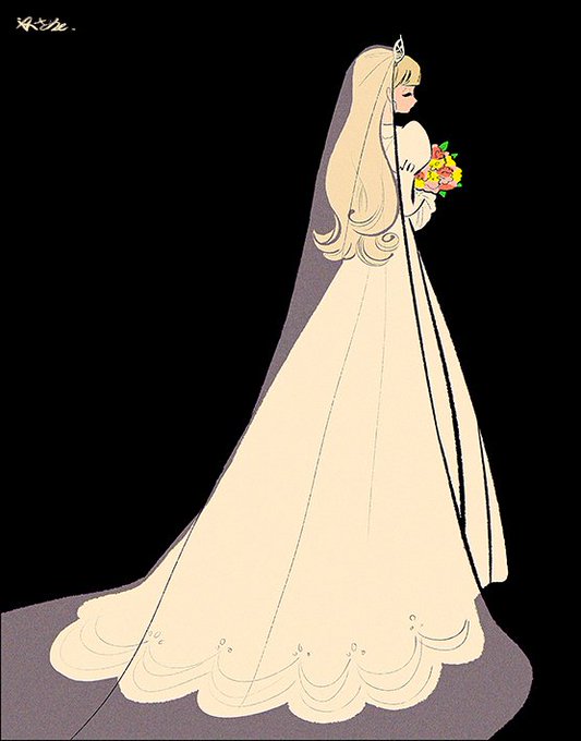 「long hair wedding dress」 illustration images(Oldest)