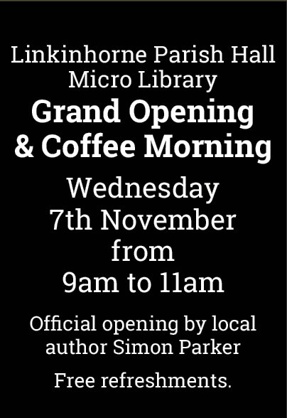 #Linkinhorne Micro Library, official opening by local author Simon Parker, 7th November

#UptonCross
#LinkinhorneParishHall
#Cornwall