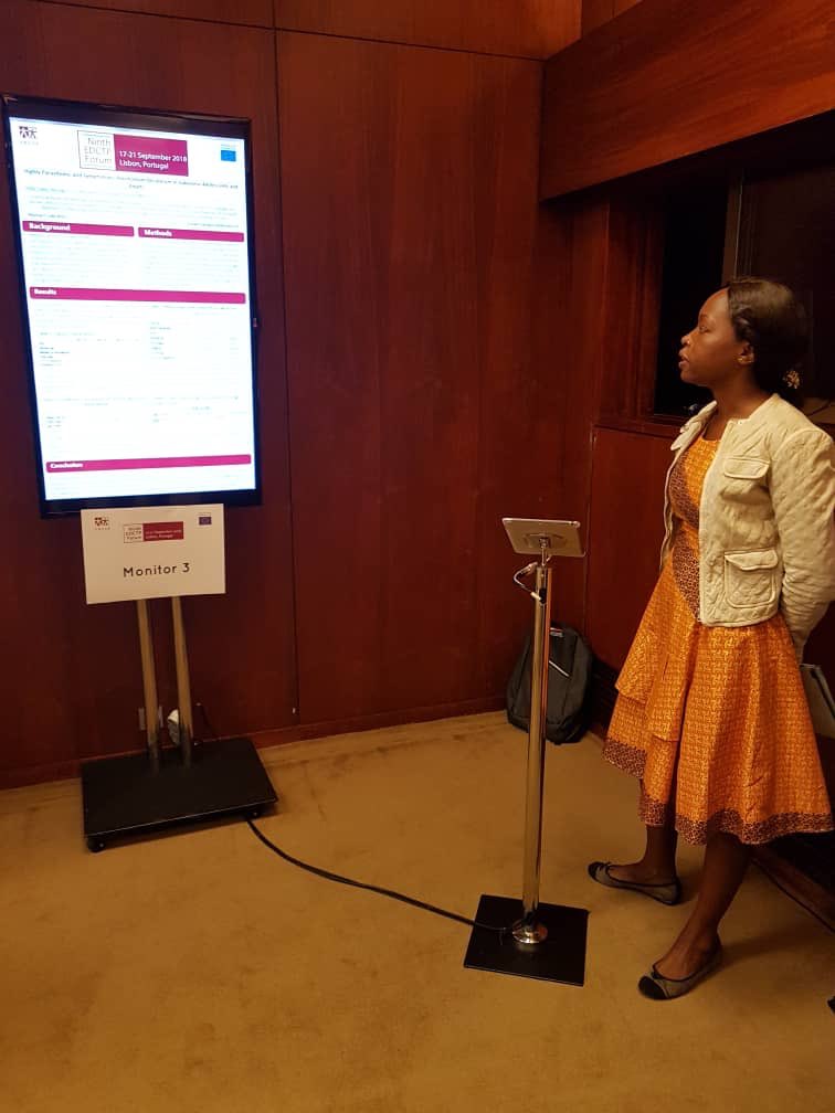 Dr Rella presenting at EDCTP forum in Lisboa on behalf of CERMEL