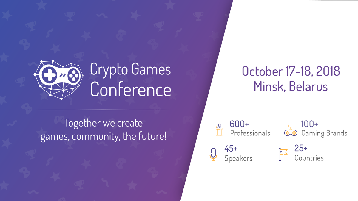 GameNodeConf's tweet photo. 17-18 октября 2018 года в гостинице Marriott, Минск, наши партнеры Crypto Games Conference организуют свою вторую конференцию. Выступят 45 докладчиков - с только самыми актуальными темами.

МЫ ДАРИМ ЭКСКЛЮЗИВНЫЙ ПРОМО КОД: GAMENODE.CGC - 20%
https://t.co/GD1SNDh8RK https://t.co/Rp9gKe3GNx