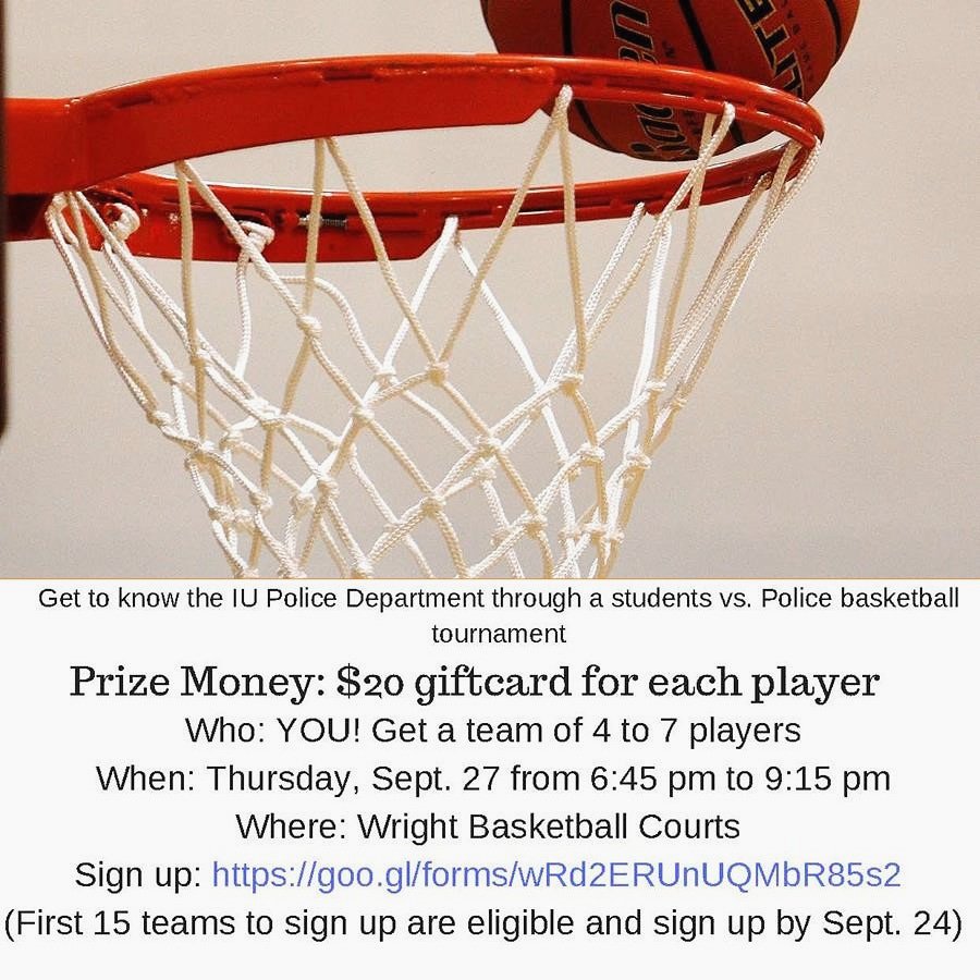 Have you ever wanted to dunk an IU Police Officer? Get yourself a team and register for the Student vs Police basketball tournament 🏀👮