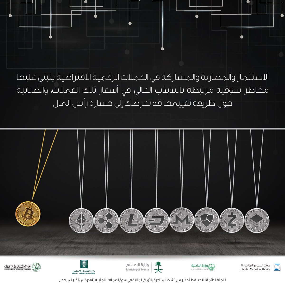هيئة السوق المالية On Twitter الاستثمار في العملات الرقمية الافتراضية ينبني عليه مخاطر سوقية