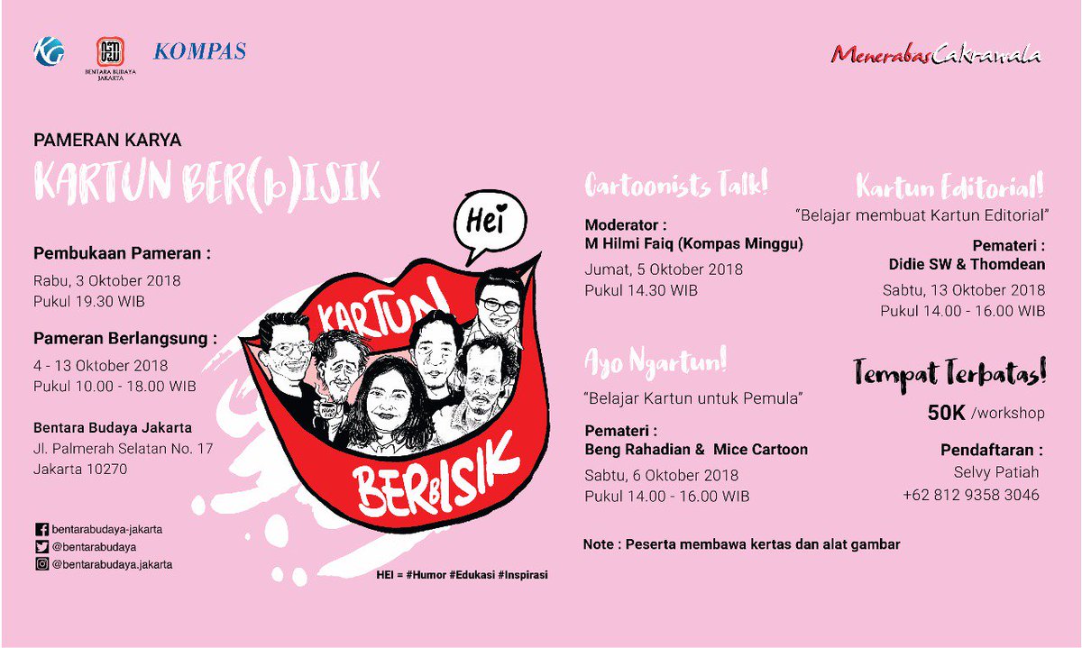 Yang mau ikut workshop menggambar kartun :)