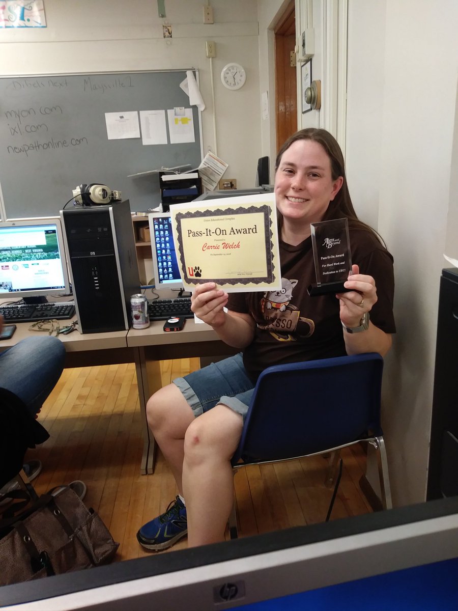 A big shout out to the one and only Mrs. Welch for receiving the first Pass It On Award of the year-  thanks for all you do! #TigerPride