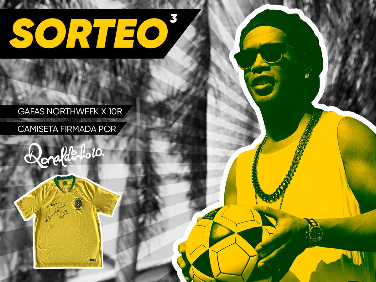 A la tercera va la vencida: SORTEO EXPRESS 🎁

Participa y llévate una camiseta autografiada por Ronnie y unas Northweek x@@10Ronaldinho LTD

Para participar ⬇️
✅ Sigue <a href="/Northweek/">Northweek Sunglasses</a> 
✅ RT
✅ Menciona a un amigo
