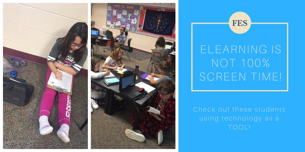 FESElem's tweet image. eLearning is not 100% screen time! Check out these 4th graders! #techasatool #elearning