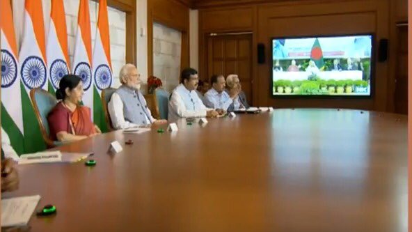 dpradhanbjp's tweet photo. Attended the ground breaking ceremony of the ‘India-Bangladesh Friendship Product Pipeline Project’ jointly inaugurated by Hon. PM Shri @narendramodi & Hon. PM Bangladesh. #IBFPL is a concrete measure of joint efforts of our two countries in further enhancing bilateral relations. https://t.co/sxCkQsPPKH