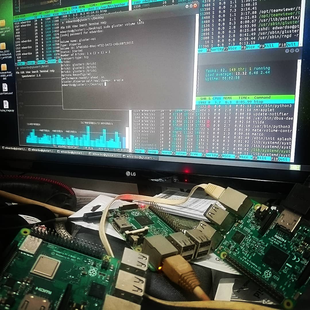 edwardtvso's tweet image. 3 node #raspberrypi2 #raspberrypi3 #glusterfs