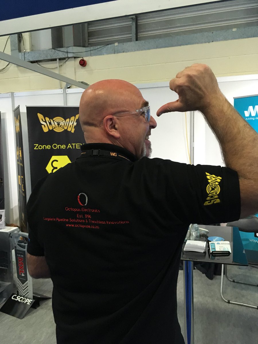 GREAT SHIRT!
Fantastic to see Alan from our South African distributor #OctopusElectronics coming to visit us today at #NoDigLive
#Branding #Trenchless