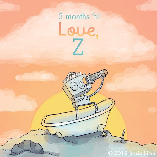 JessieSima's tweet photo. 🤖 What's that on the horizon? Oh, it's LOVE, Z! My little robot friend will be sailing onto shelves on December 18th, and is available for pre-order now: https://t.co/gBRHemfr2W https://t.co/1UWsVnx9UN