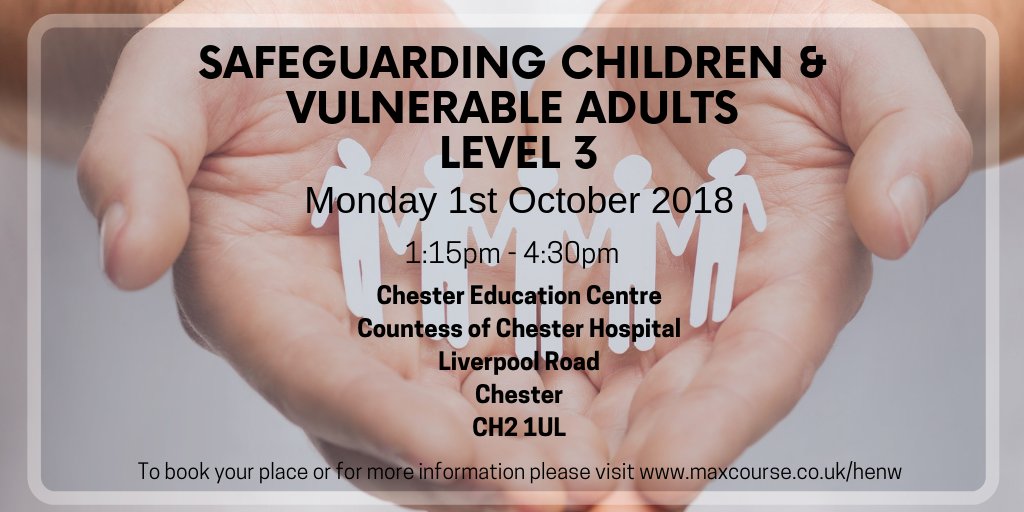 Involved in Multi Agency Decisions regarding Safeguarding in your practice? Safeguarding Lead? This Level 3 course is for you. Book your place today by visiting maxcourse.co.uk/henw <a href="/DentEducationNW/">Dental Education NW</a> <a href="/ElaineDentEdNW/">Elaine</a> <a href="/LeanneDentEdNW/">Leanne Foster</a> <a href="/LindseyHEE_nw/">Lindsey Campbell</a> #DentalNW <a href="/TheCountessNHS/">Countess of Chester Hospital NHS Foundation Trust</a>