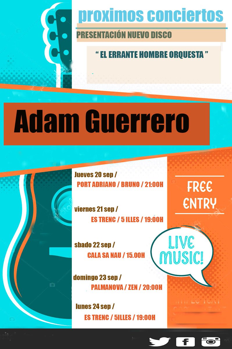 adamvoz's tweet photo. Algunos de los próximos paramos del errante /// finalizando la Gira Balear para dar paso a #NORTEEUROPA /// #VIAJEROENTRANCE #POETADESCALZO #INDIE #FOLK @@@@@ https://t.co/WuTUagp0oD