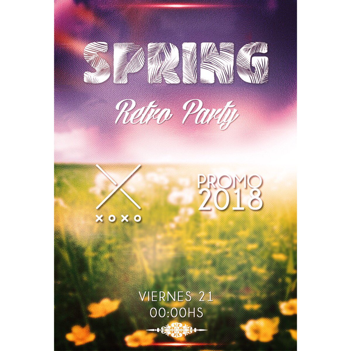 🌹🌼 LA PRIMAVERA YA LLEGO 🌺🌸
.
🔆 Llega la primavera y llega junto a la promo 2018 🔆
.
❗Prepárate para pasar una noche especial, llena de momentos únicos, inolvidables y mágicos❗
.
⚠ No te quedes sin anticipada habla con cualquiera de los chicos de la promo⚠
.
#WeAreXoxo