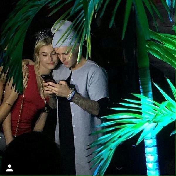 December 31, 2014. Hailey and Justin celebrating New Years with friends in Turks and Caicos.