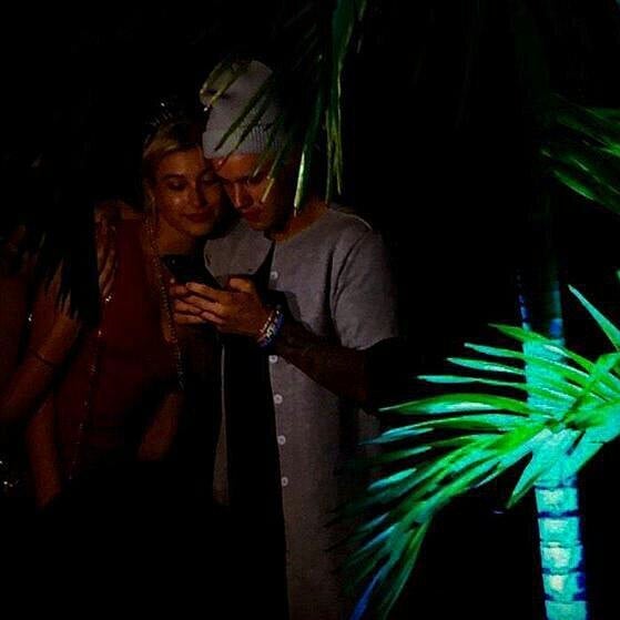 December 31, 2014. Hailey and Justin celebrating New Years with friends in Turks and Caicos.