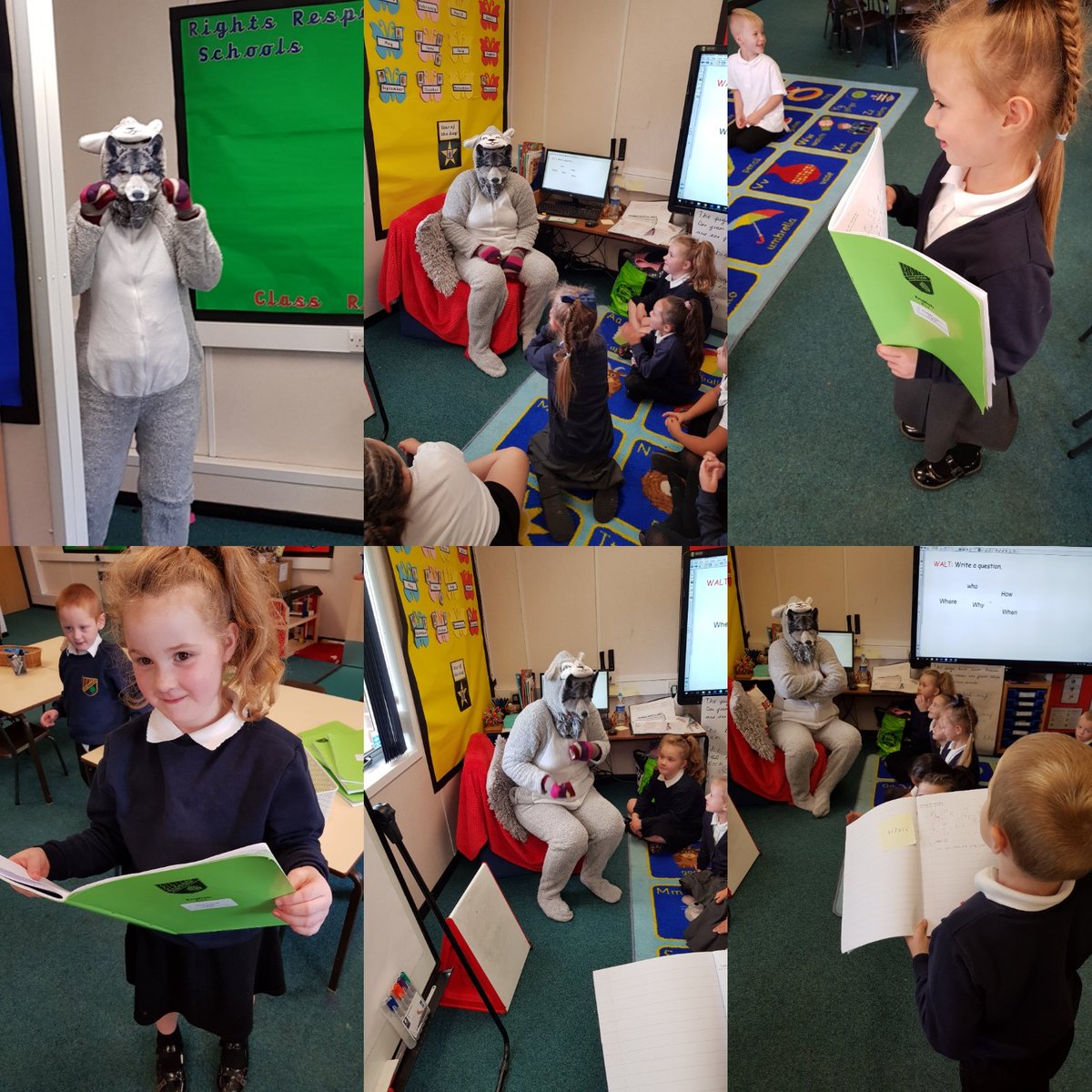 MrsDunne1's tweet photo. Look who came to visit Year One today! We made a list of questions to ask Mr Wolf. @GrangePriHead @Year1MrsRob https://t.co/C52WBkNQ3w