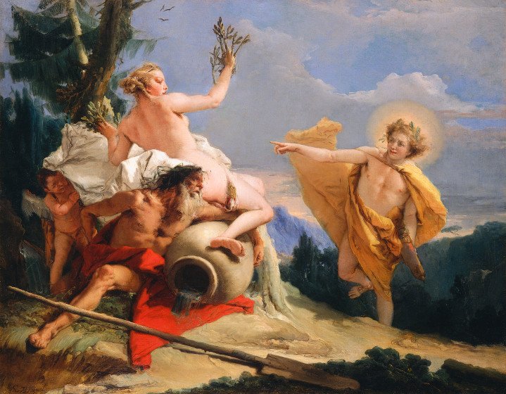 At noon, join a permanent collection gallery talk on "Giovanni Battista Tiepolo, 1696–1770": go.usa.gov/xPaX6 [Giovanni Battista Tiepolo, "Apollo Pursuing Daphne," c. 1755/1760, oil on canvas, Samuel H. Kress Collection]